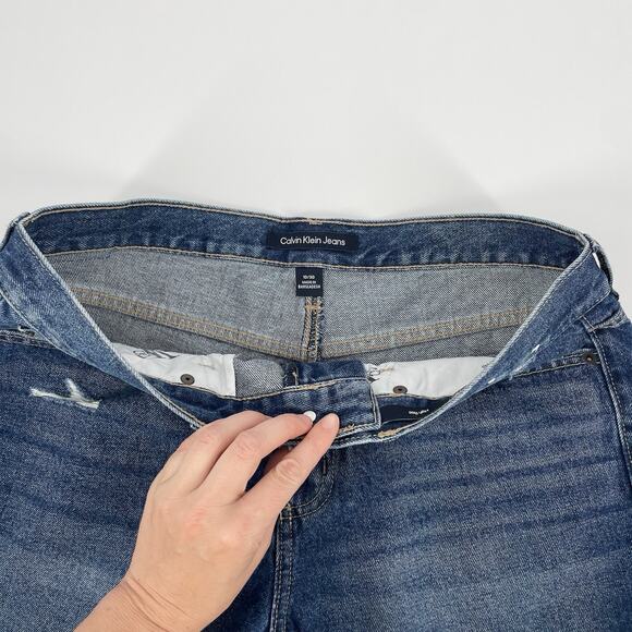 NEW Calvin Klein High Rise Cut-off Blue Denim Short Women's Size 10/30‎ Ripped - Picture 7 of 9